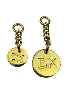 90s Vintage Donna Karan Handbag Zip Pull Replace Logo Hardware Charm Pendant